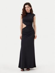 BARDOT Sukienka wieczorowa 59758DB Czarny Regular Fit. Czarne sukienki damskie BARDOT, m, bez wzorów, z syntetyku, wizytowe, bez kołnierzyka, bez ramiączek. Za 409.99 zł.