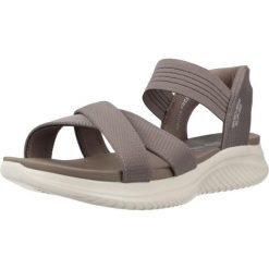 Sandały SKECHERS SLIP - INS ULTRA FLEX 3.0 Szary. Szare sandały damskie Skechers, bez wzorów, z materiału, bez obcasa. Za 296.99 zł.