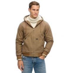 Kurtka puchowa Superdry Bomber à capuche Vintage Workwear. Brązowe kurtki męskie Superdry., m, bez wzorów, z puchu, vintage, bez kaptura. Za 503.10 zł.