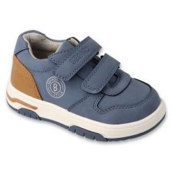 Befado obuwie sportowe dziecięce 514P025 granatowe niebieskie. Niebieskie buty sportowe chłopięce ze skóry ekologicznej, bez zapięcia. Za 110.57 zł.