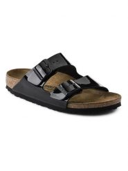 Birkenstock Klapki "Arizona" w kolorze czarnym rozmiar: onesize. Czarne klapki damskie Birkenstock, bez wzorów, bez obcasa. Za 350.56 zł.