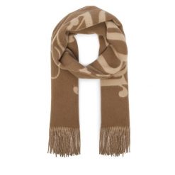 Szalik Tommy Hilfiger. Brązowe szaliki i kominy damskie Tommy Hilfiger, bez wzorów. Za 369.99 zł.