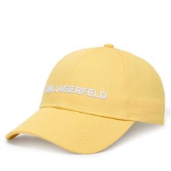 Czapka z daszkiem KARL LAGERFELD. Brązowe czapki z daszkiem damskie Karl Lagerfeld, bez wzorów. Za 299.99 zł.