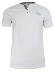 T-shirt Bawełniany, Biały z Nadrukiem, Męski, Krótki Rękaw, Dekolt z Guzikami -PAKO JEANS. Białe t-shirty męskie Pako Jeans, m, bez wzorów, z bawełny, bez kołnierzyka. Za 79.00 zł.