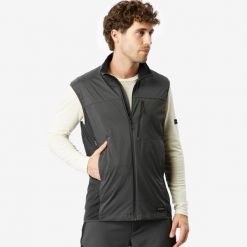 Kamizelka softshell trekkingowa męska Simond MT500. Czarne kurtki softshell damskie SIMOND, l, bez wzorów, z materiału, bez kaptura. Za 149.99 zł.