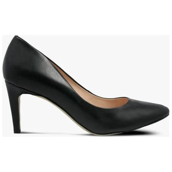Symbiosis Charlotte Szpilki Czarne buty damskie, czarny, rozmiar 6. Czarne szpilki Symbiosis, bez wzorów, ze skóry, bez obcasa. W wyprzedaży za 149.99 zł.