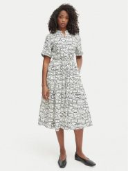 Tommy Hilfiger Sukienka koszulowa WW0WW49633 Beżowy jasny Regular Fit. Brązowe sukienki damskie Tommy Hilfiger, m, bez wzorów, ze lnu, bez kołnierzyka, bez ramiączek, koszulowe. Za 849.99 zł.