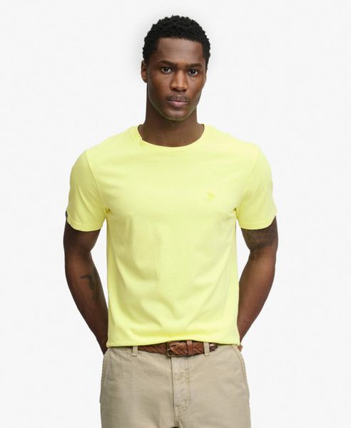 Superdry Classic Essential Neon T‑shirt z bawełny organicznej – Neon Yellow Lime. Żółte t-shirty damskie Superdry., l, bez wzorów, z bawełny, bez kołnierzyka. Za 129.40 zł.