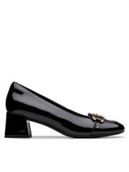 Clarks Czółenka Nyta45 Court 26181317 Czarny. Czarne czółenka damskie Clarks, bez wzorów, z lakierowanej skóry, bez obcasa. Za 339.99 zł.