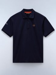 NAPAPIJRY Koszulka polo "Badge" w kolorze granatowym rozmiar: XL. Niebieskie koszulki polo męskie NAPAPIJRY, xl, bez wzorów, z bawełny, bez ramiączek. Za 140.53 zł.