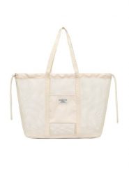 Guess Jeans Torebka WBEO-GUESS-M-003-09 Écru. Torebki klasyczne damskie Guess Jeans, z aplikacjami, z jeansu, bez dodatków. Za 159.99 zł.