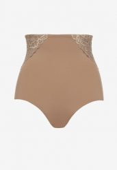 Ciemnobeżowe Majtki Modelujące High Waist Savirolle. Brązowe bielizna wyszczuplająca Renee, z jeansu. Za 39.99 zł.