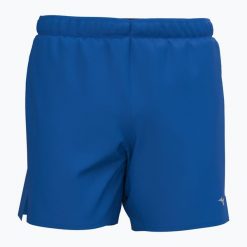 Spodenki do biegania męskie Mizuno Core 5.5". Niebieskie szorty męskie Mizuno, bez kołnierzyka. Za 94.99 zł.