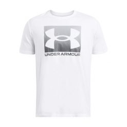 T-shirt Under Armour Boxed. Białe t-shirty męskie Under Armour, xl, bez wzorów, z materiału, bez kołnierzyka. Za 165.94 zł.