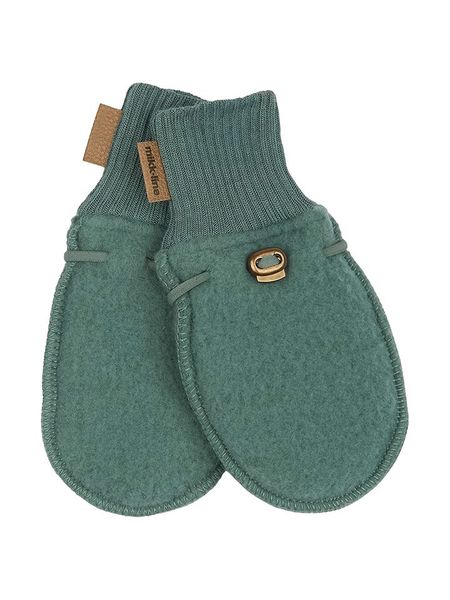 Mikk-line Wełniane rękawiczki w kolorze zielonym rozmiar: 74/80. Zielone rękawiczki dziecięce Mikk-line, prążkowane, bez ramiączek. Za 91.34 zł.