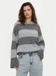 Noisy May Sweter Sutton 27031244 Szary Loose Fit. Szare swetry klasyczne damskie Noisy may, xs, z syntetyku, bez kołnierzyka. Za 229.99 zł.