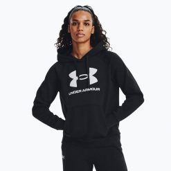 Bluza Damska Sportowa UA Z Kapturem UA Rival Fleece Big Logo Hdy. Czarne bluzy sportowe damskie Under Armour, bez wzorów, bez ramiączek, z kapturem. W wyprzedaży za 163.50 zł.