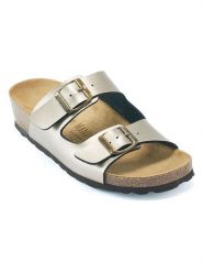 Mandel Skórzane klapki w kolorze złotym rozmiar: 37. Żółte klapki damskie Mandel, bez wzorów, bez obcasa. Za 121.99 zł.