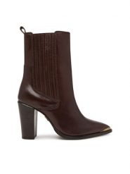 Bronx Botki New American 34322-V 3784 Brązowy. Brązowe botki damskie Bronx, ze skóry, bez obcasa, na słupku, bez zapięcia. Za 769.99 zł.