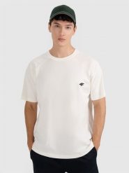 4F T-shirt oversize gładki męski - biały XXL. Białe t-shirty męskie 4f, m, bez wzorów, z bawełny, bez kołnierzyka. Za 69.99 zł.