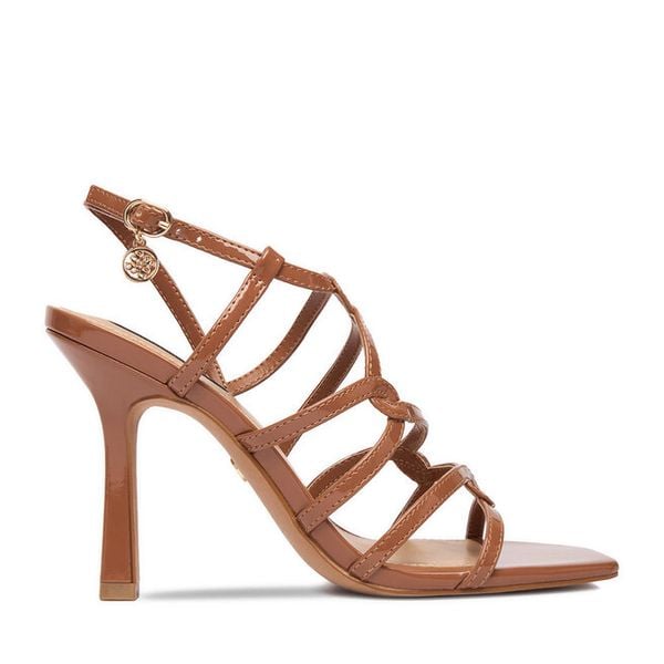 Sandały Nine West. Brązowe sandały damskie Nine West, bez wzorów, bez obcasa, na szpilce. Za 279.99 zł.