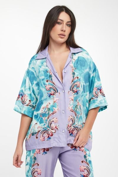 Koszula damska ze wzorem VERSACE JEANS COUTURE. Koszule damskie Versace Jeans Couture, bez wzorów, z jeansu, bez kołnierzyka, bez ramiączek. Za 1,909.00 zł.