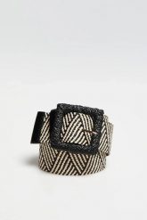 Pleciony pasek czarny. Czarne paski damskie MOODO, bez wzorów, z gumy. Za 44.99 zł.