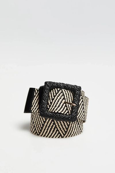 Pleciony pasek czarny. Czarne paski damskie MOODO, bez wzorów, z gumy. Za 44.99 zł.