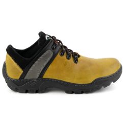Olivier Skórzane buty trekkingowe męskie 311GT żółte. Żółte buty trekkingowe męskie ze skóry, bez zapięcia, trekkingowe. Za 351.82 zł.