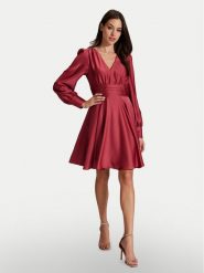 Swing Sukienka koktajlowa 5AH10600 Czerwony Loose Fit. Czerwone sukienki damskie Swing, bez wzorów, z syntetyku, wizytowe, bez kołnierzyka, bez ramiączek. Za 469.99 zł.
