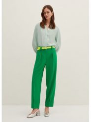 STEFANEL Spodnie w kolorze zielonym rozmiar: 36. Zielone spodnie materiałowe damskie Stefanel, bez wzorów, z materiału, z podwyższonym stanem. Za 152.99 zł.