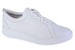 Damskie skórzane buty sportowe FitFlop Rally. Białe buty sportowe na co dzień damskie Flip Flop, bez wzorów, z jeansu, tenisowe. Za 526.00 zł.