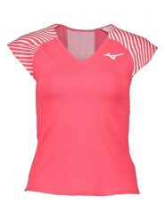 Mizuno Koszulka funkcyjna w kolorze różowym rozmiar: XS. Różowe bluzki sportowe damskie Mizuno, xs, bez wzorów, bez ramiączek. Za 61.60 zł.