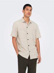 ONLY & SONS Koszula "Kodyl" w kolorze beżowym rozmiar: XXL. Brązowe koszule męskie Only & Sons, xxl, bez wzorów, bez kołnierzyka, bez ramiączek. Za 92.21 zł.