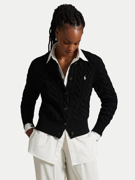 Polo Ralph Lauren Kardigan 211972104005 Czarny Slim Fit. Czarne kardigany damskie Polo Ralph Lauren, xxl, bez wzorów, z wełny. Za 970.99 zł.