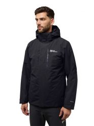 Jack Wolfskin Kurtka funkcyjna 3w1 "Jasper" w kolorze czarnym rozmiar: S. Czarne kurtki outdoor męskie Jack Wolfskin, m, bez wzorów, bez kaptura. Za 746.74 zł.
