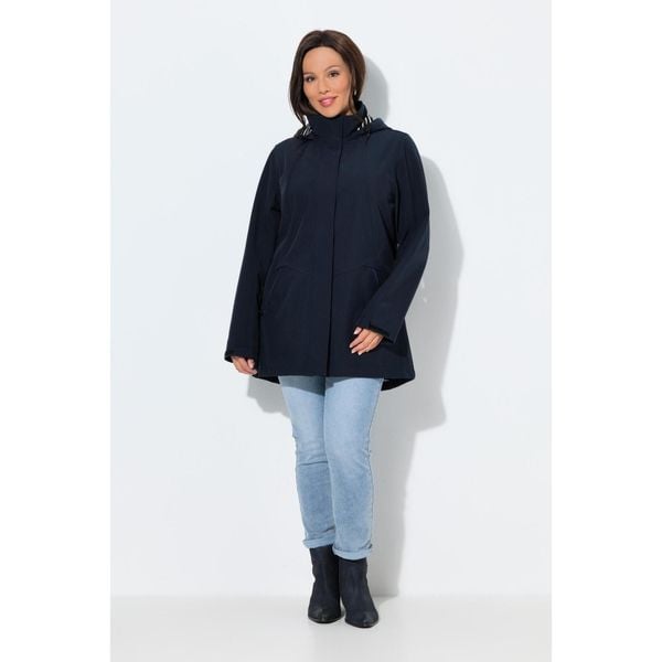 Damskie Kurtka softshell HYPRAR wodoodporna trapezowy krój kaptur. Niebieskie kurtki damskie Ulla Popken, plus size, bez wzorów, z elastanu, bez kaptura. Za 599.99 zł.