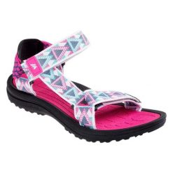 Sandały Damskie Mercheto. Białe sandały damskie MARTES ESSENTIALS, bez wzorów, z materiału, bez obcasa, na obcasie. Za 84.99 zł.