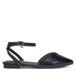 Baleriny DeeZee. Czarne baleriny damskie DeeZee, bez wzorów, bez obcasa. Za 89.99 zł.