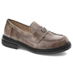 Brązowe Półbuty Armodo Wsuwane Obuwie Damskie. Brązowe półbuty damskie Armodo, z aplikacjami, ze skóry, eleganckie, bez obcasa. Za 389.00 zł.