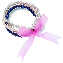 Valero Pearls Bransoletka z pereł Satyna Perła hodowlana słodkowodna Rózowy Naszyjniki 1 ct Damski. Czerwone bransoletki damskie Valero Pearls, srebrne. Za 279.99 zł.