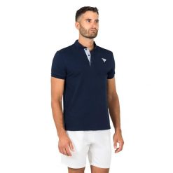 Koszulka polo męska Tecnifibre Polo Pique. Niebieskie koszulki polo męskie TECNIFIBRE, m, bez wzorów, bez ramiączek. W wyprzedaży za 182.50 zł.