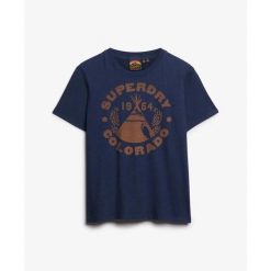 Koszulka jednolita casual damska Superdry Lo-Fi Outdoor. Niebieskie t-shirty damskie Superdry., bez wzorów, bez kołnierzyka. Za 146.40 zł.