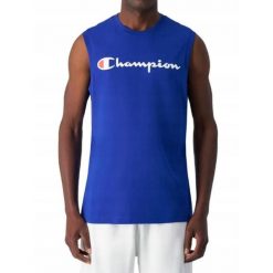 KOSZULKA męska CHAMPION bez rękawów 220778-BS008 sportowa granat bawełna S. Niebieskie t-shirty sportowe męskie CHAMPION, m, z bawełny, bez ramiączek. Za 109.00 zł.
