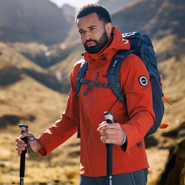 Dlx Montgomery- Męska kurtka przeciwdeszczowa Dlx czerwona. Czerwone kurtki męskie DLX, m, bez wzorów, bez kaptura. Za 611.99 zł.