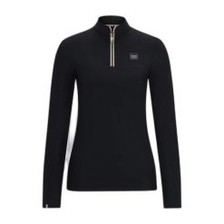 Koszula do jazdy konnej dla kobiet Boss Equestrian Frances. Czarne koszule damskie Boss, na lato, bez wzorów, sportowe, bez kołnierzyka, bez ramiączek. Za 555.00 zł.