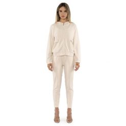 Bluza wygodny z kaptur na co dzień na siłownię. Brązowe bluzy sportowe damskie LEONE 1947 APPAREL, z bawełny. W wyprzedaży za 273.65 zł.