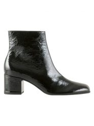 Högl Skórzane botki w kolorze czarnym rozmiar: 40. Czarne botki damskie HÖGL, z lakierowanej skóry, eleganckie, bez obcasa, bez zapięcia. Za 422.05 zł.