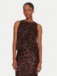 Marella Top Filly 2523946051 Brązowy Slim Fit. Brązowe topy sportowe damskie Marella, l, bez wzorów, z syntetyku, bez ramiączek. Za 649.99 zł.