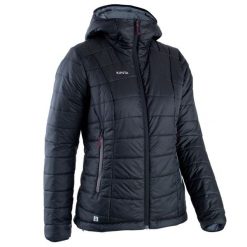 Kurtka puchowa do piłki nożnej damska Kipsta czarna. Czarne kurtki damskie KIPSTA, na jesień, m, bez wzorów, z materiału, z kapturem. Za 119.99 zł.